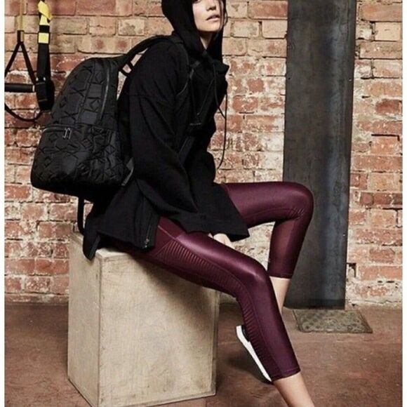 Sweaty Betty Womens Power 7/8 Mesh Workout Cropped Leggings Red Maroon Medium - Picture 9 of 12